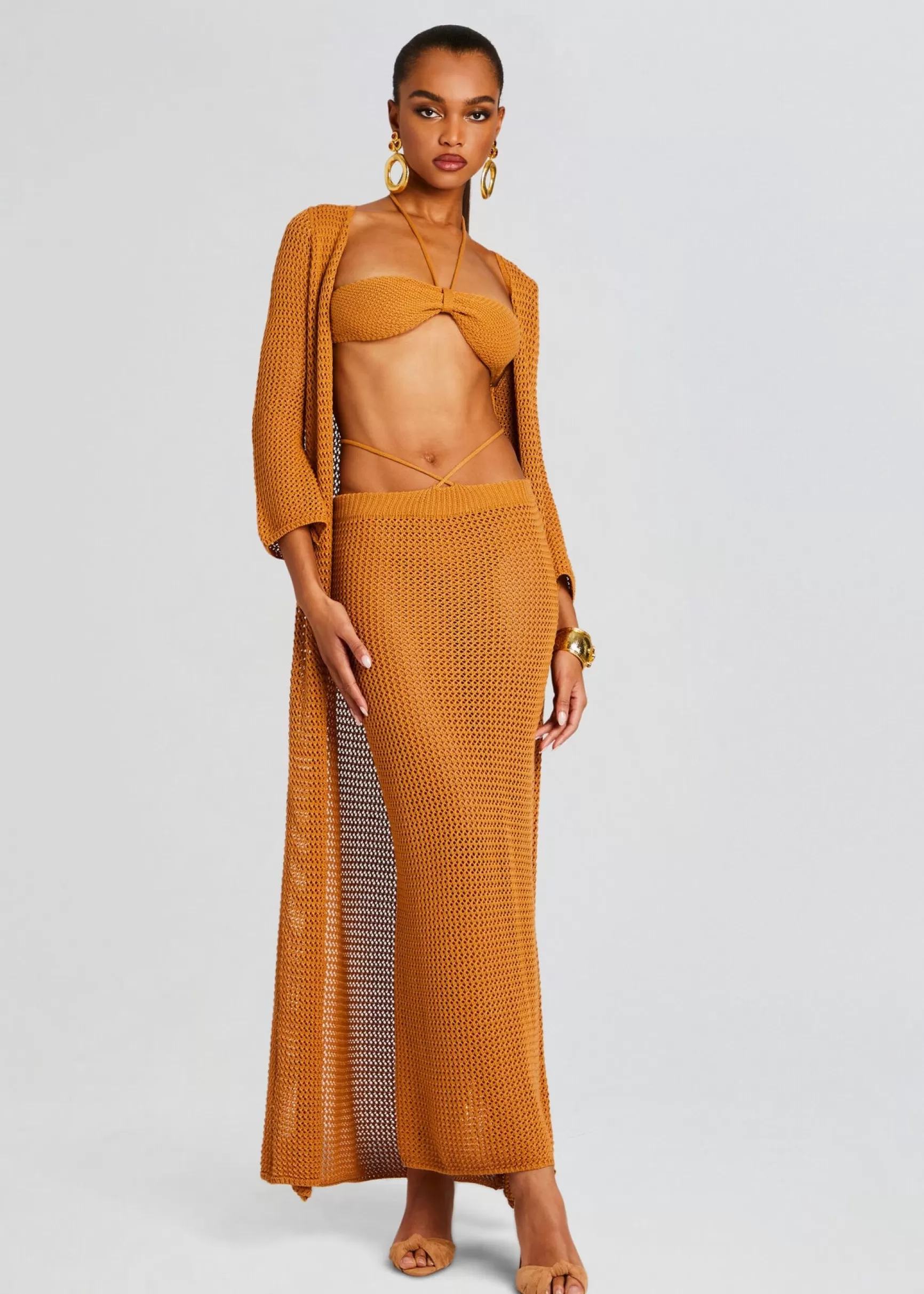 Swim*Retrofete Aria Knitted Skirt Tobacco
