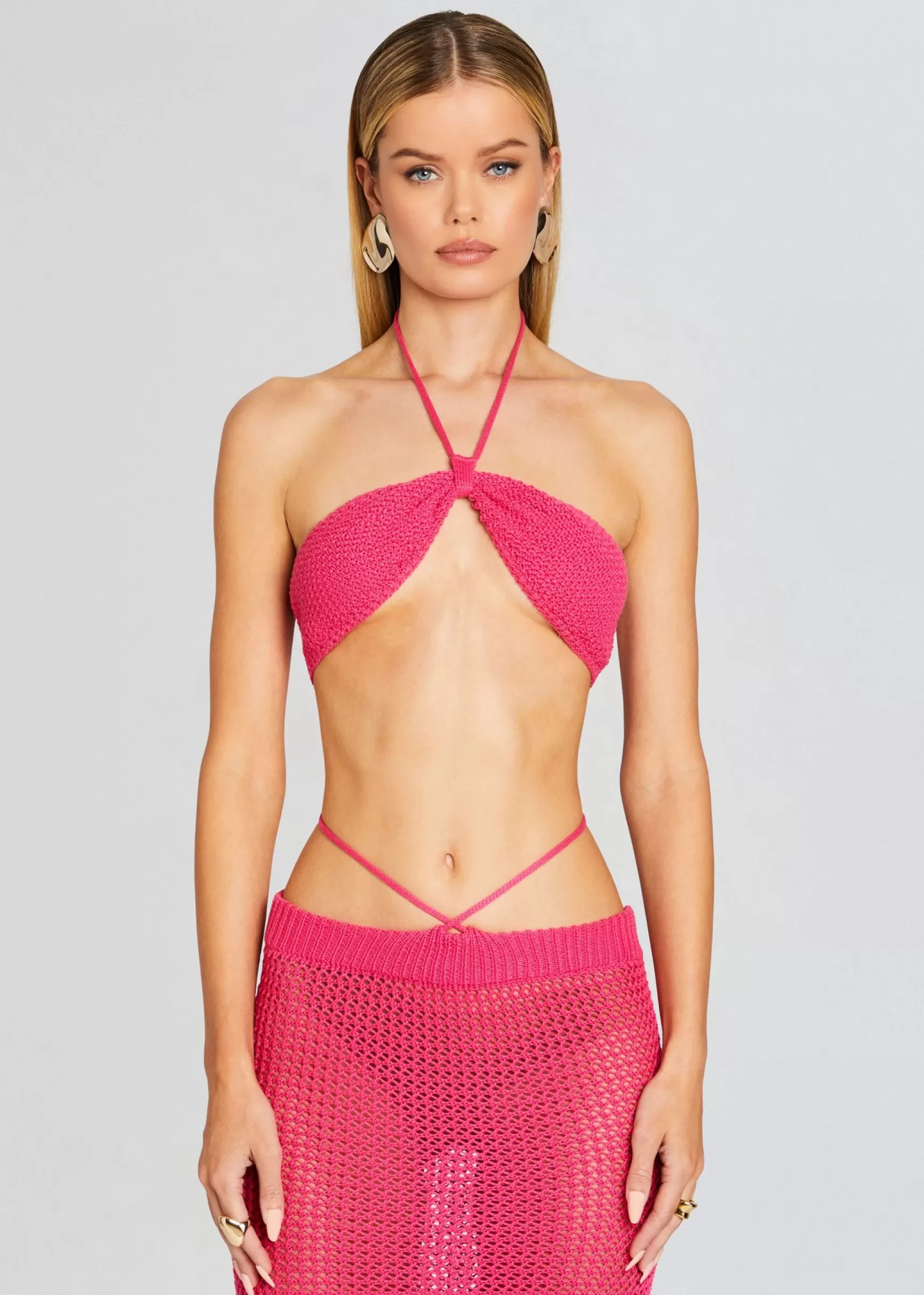 Tops*Retrofete Aria Knitted Top Hot Pink