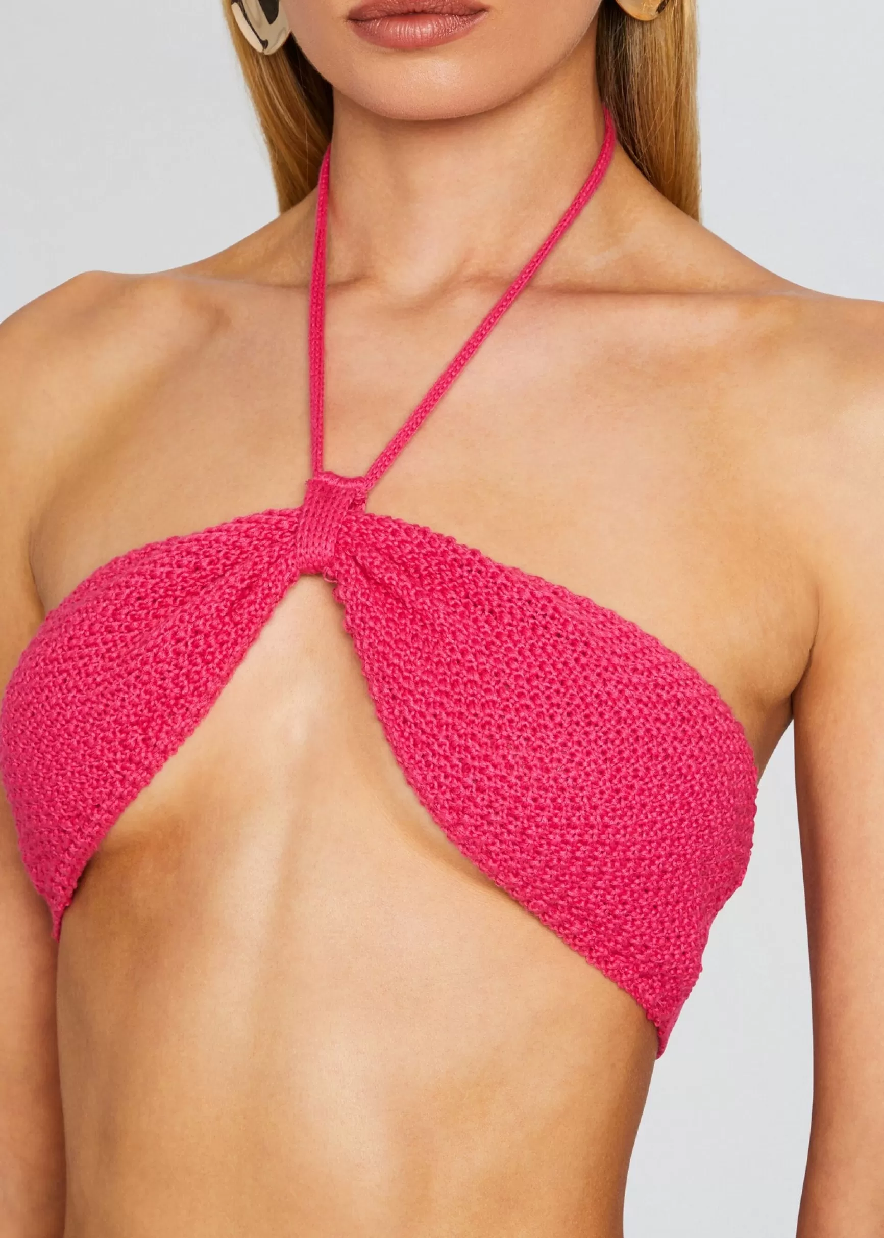 Tops*Retrofete Aria Knitted Top Hot Pink