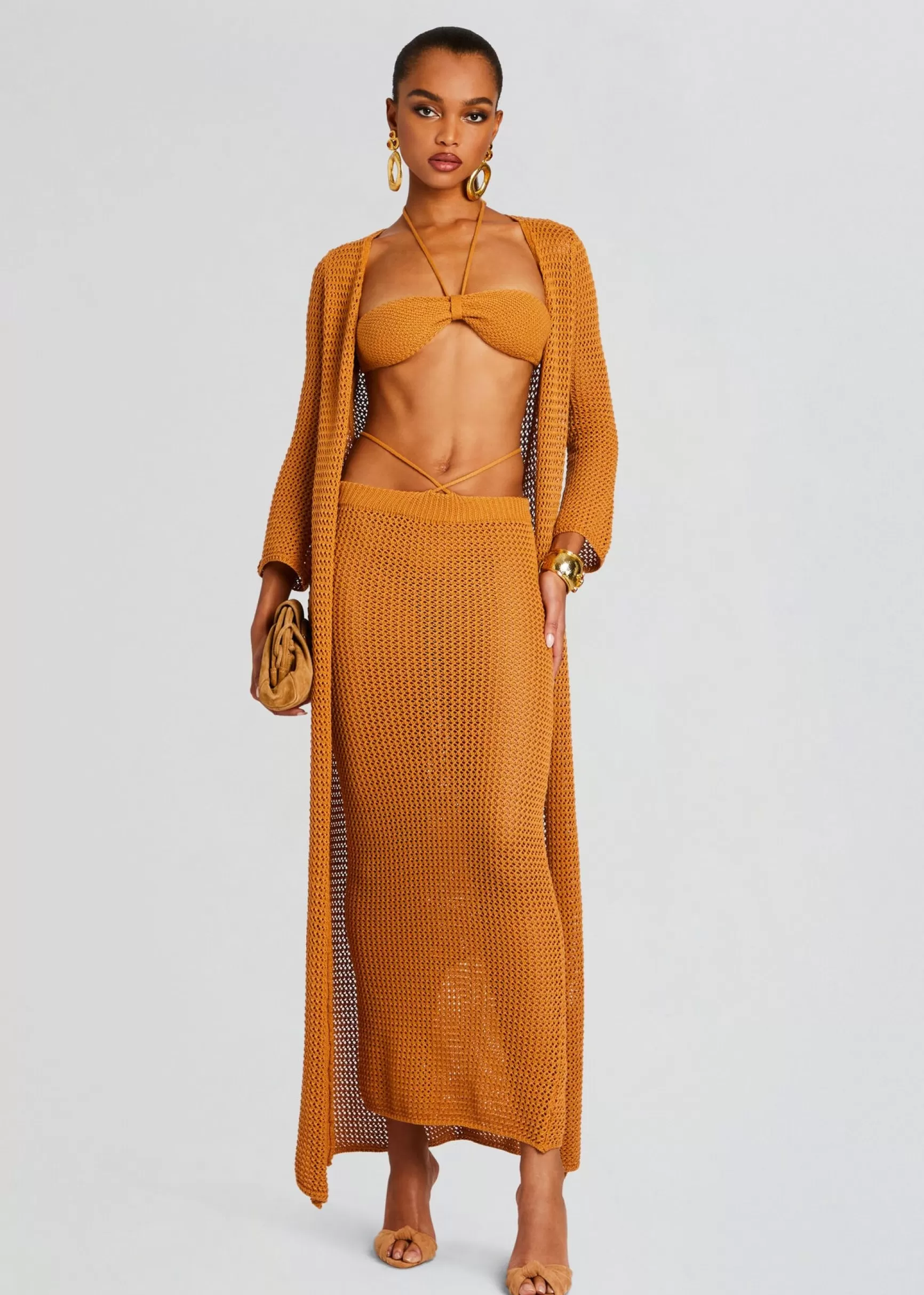 Tops*Retrofete Aria Knitted Top Tobacco