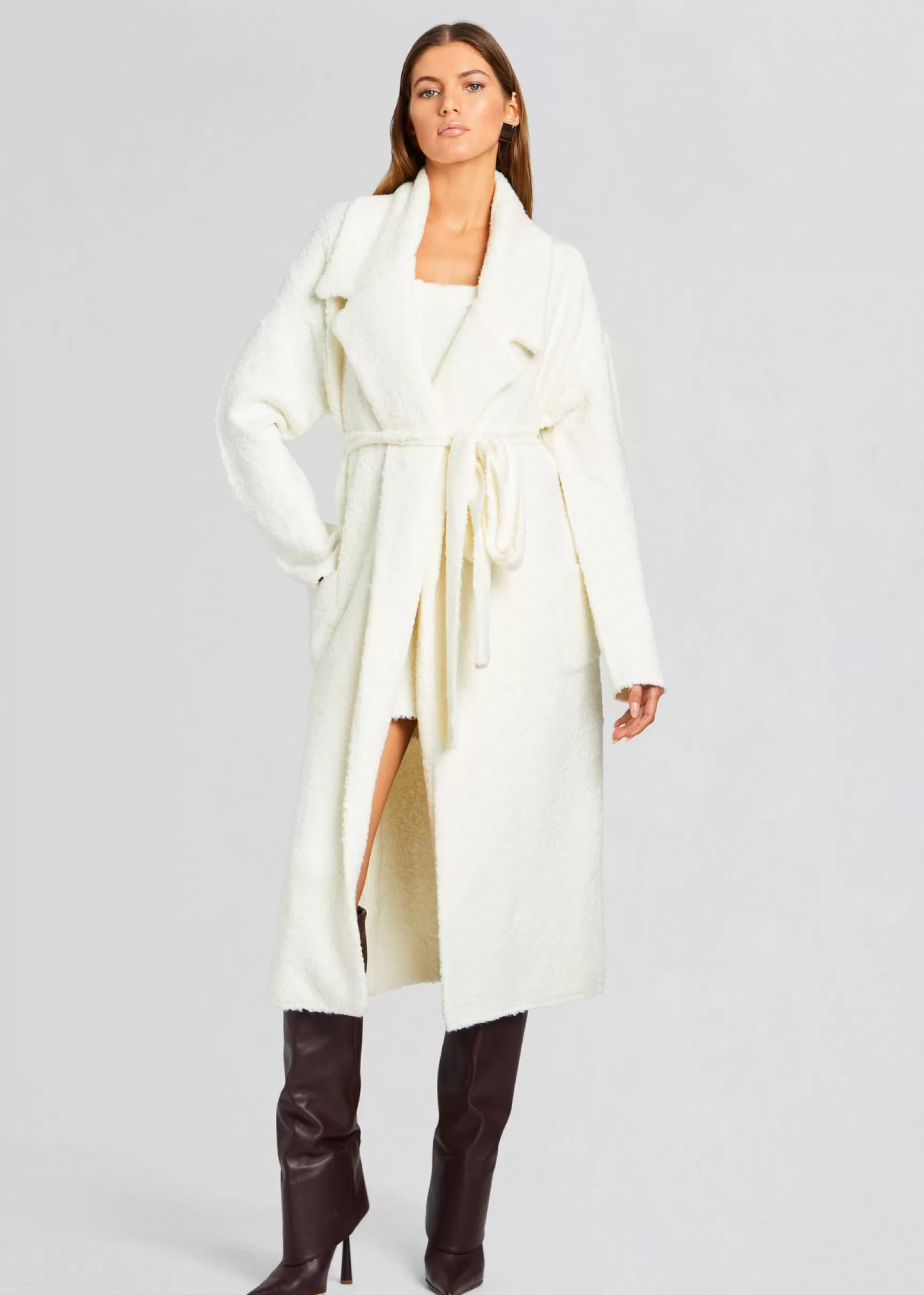 Tops*Retrofete Athena Boucle Robe Winter White