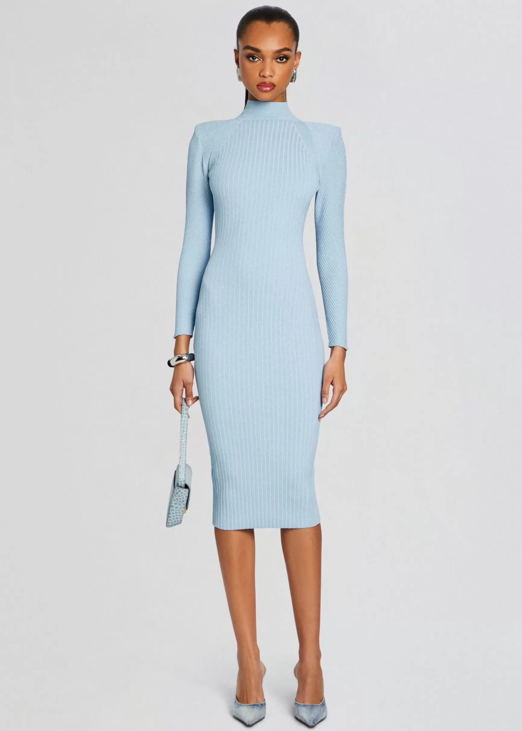 Dresses*Retrofete Aylin Rib Knit Dress Powder Blue