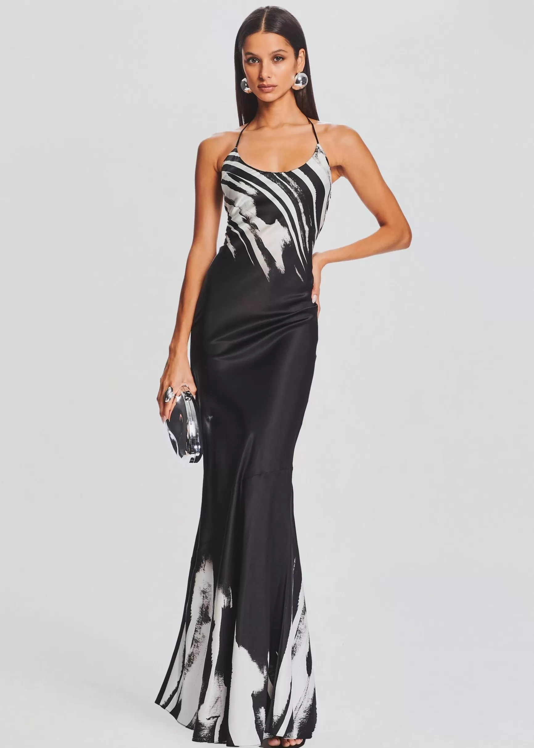 Guest Of*Retrofete Cami Silk Dress Zebra Ink Ombre