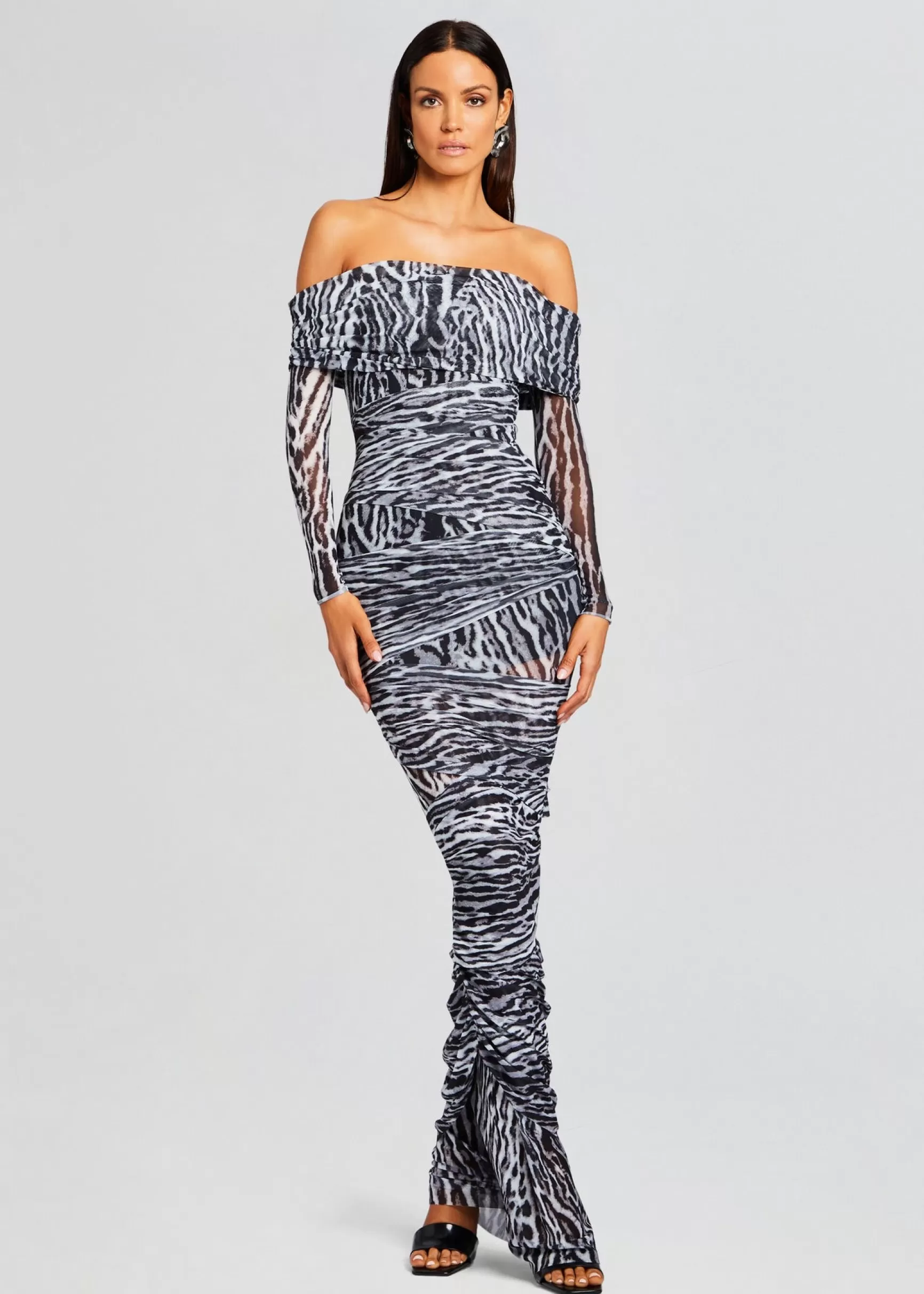 Gowns*Retrofete Chanda Gown Grey Ocelot