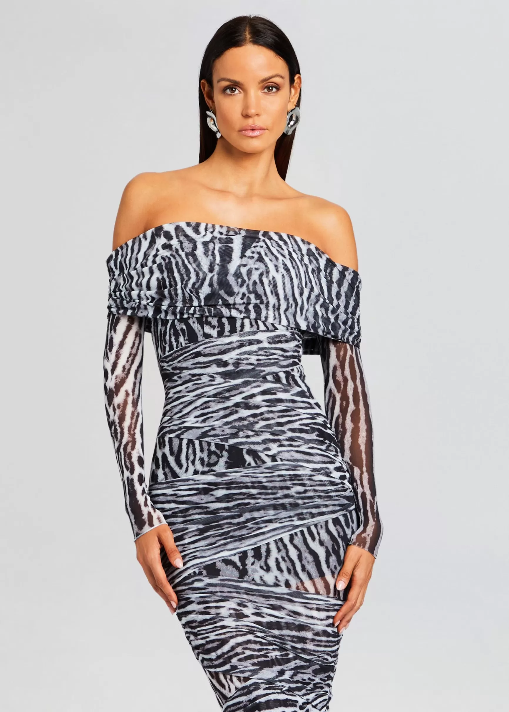 Gowns*Retrofete Chanda Gown Grey Ocelot