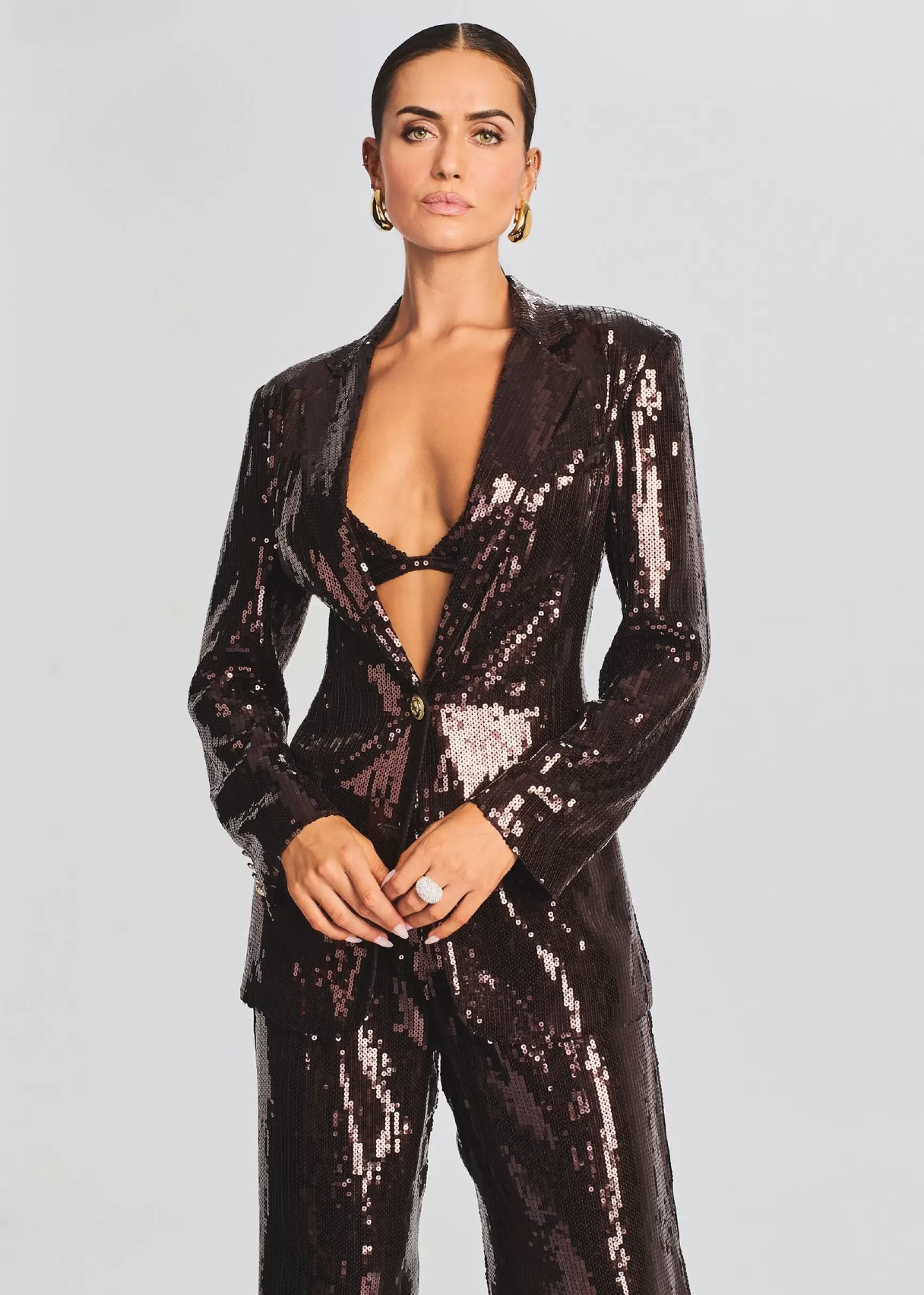 Jackets*Retrofete Dawn Sequin Blazer Dark Chocolate