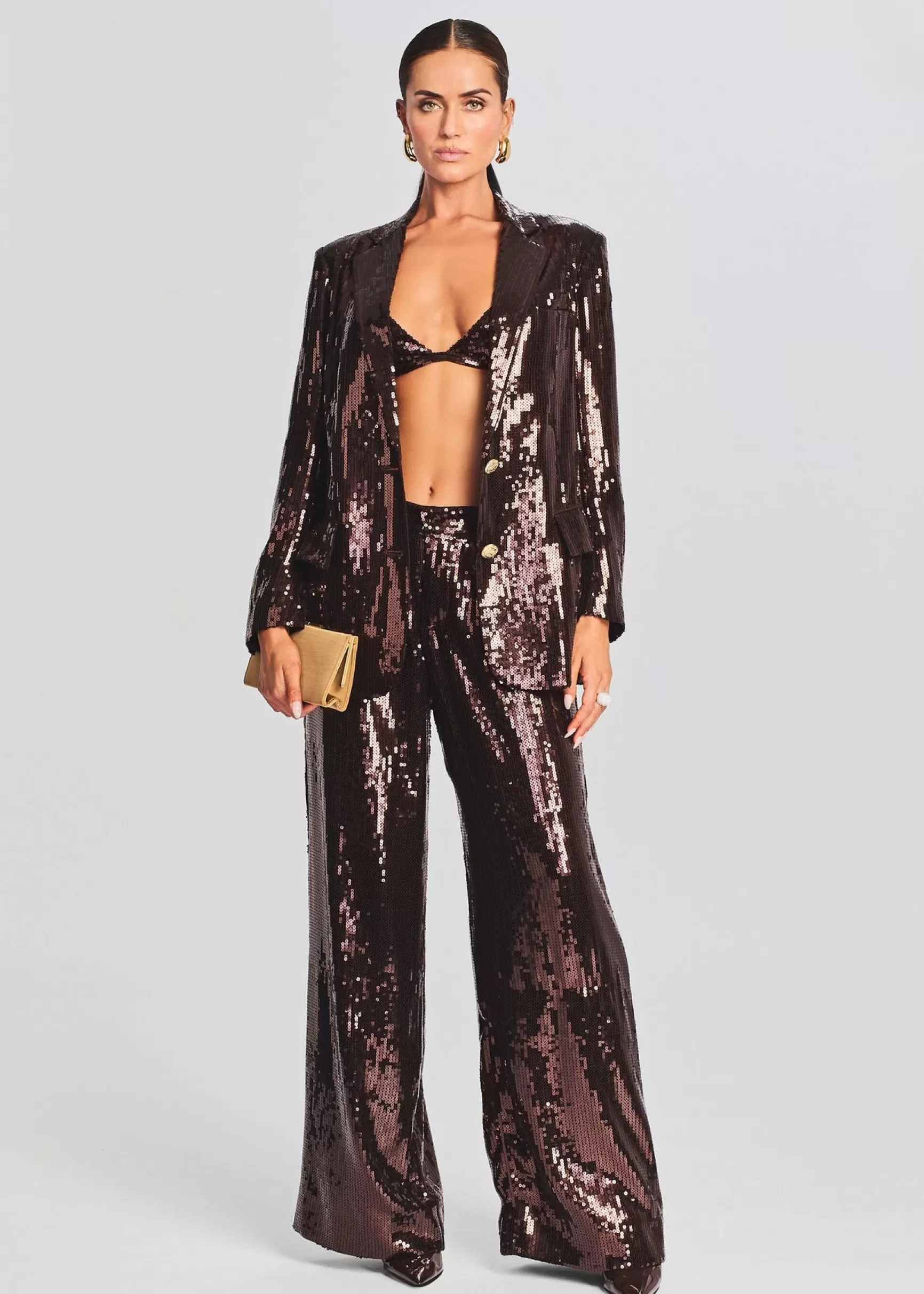 Jackets*Retrofete Dawn Sequin Blazer Dark Chocolate