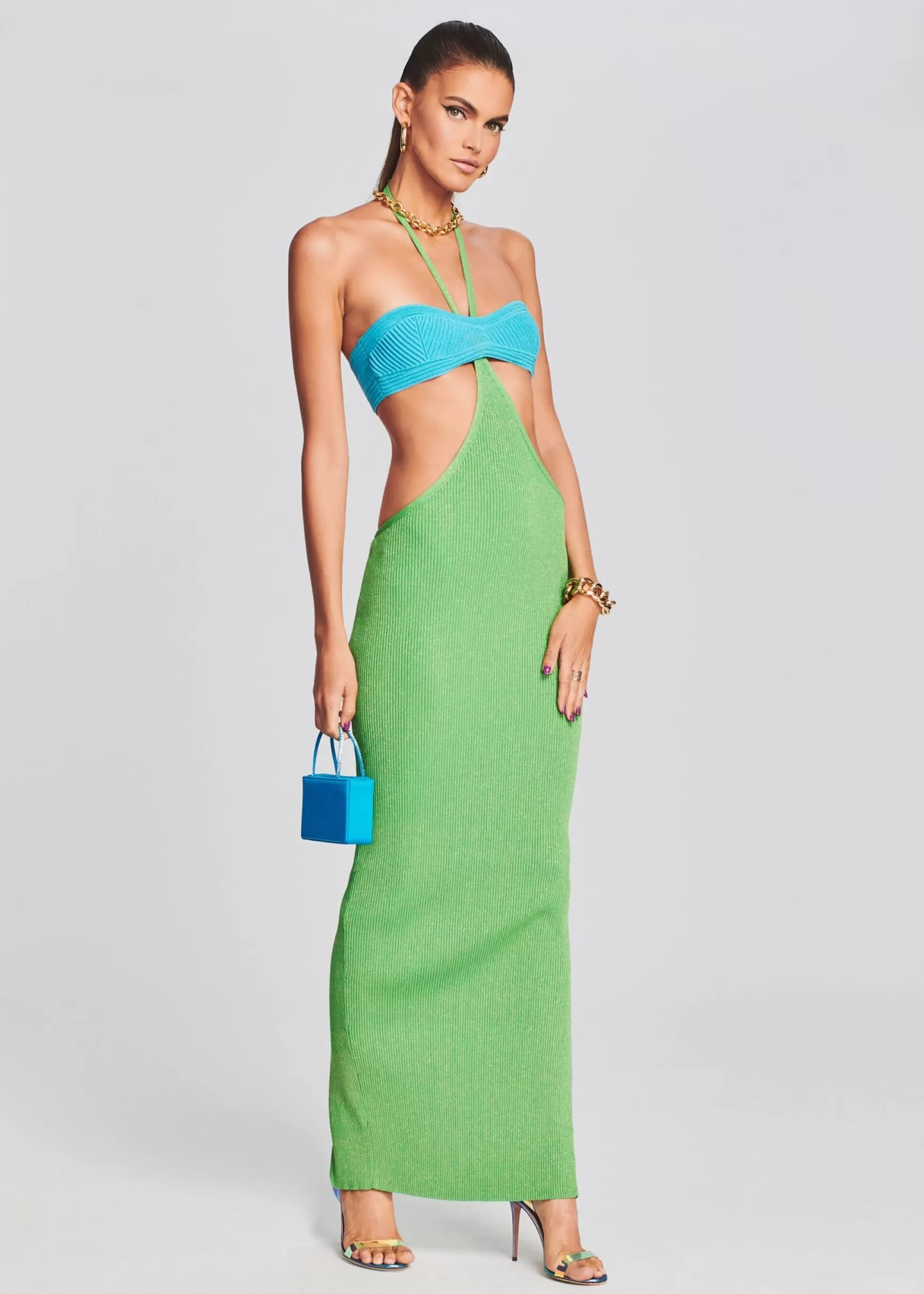 RETROFÊTE*Retrofete Eloisa Dress Green/Blue