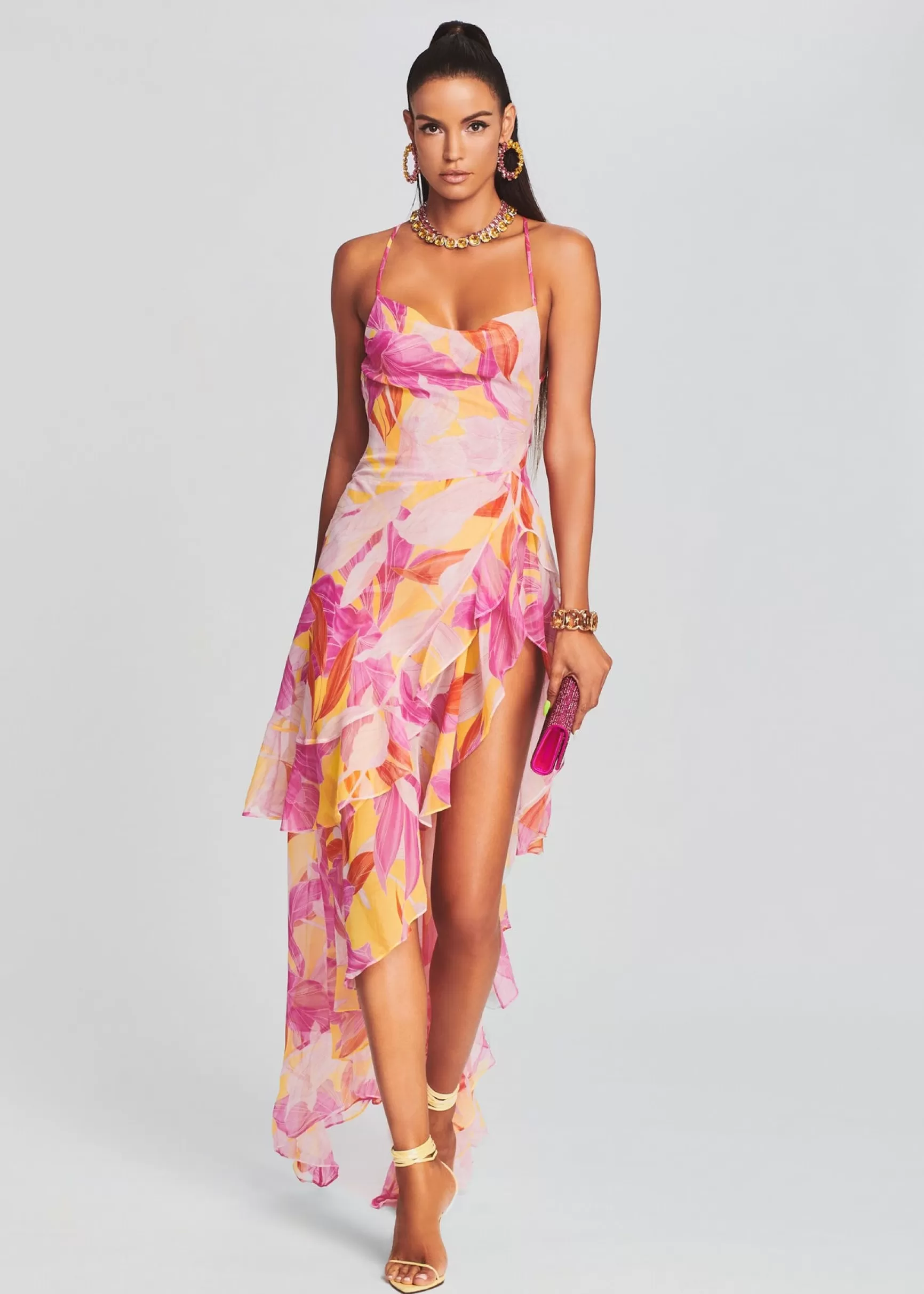 Maxi*Retrofete Fatima Silk Dress Botanical Floral