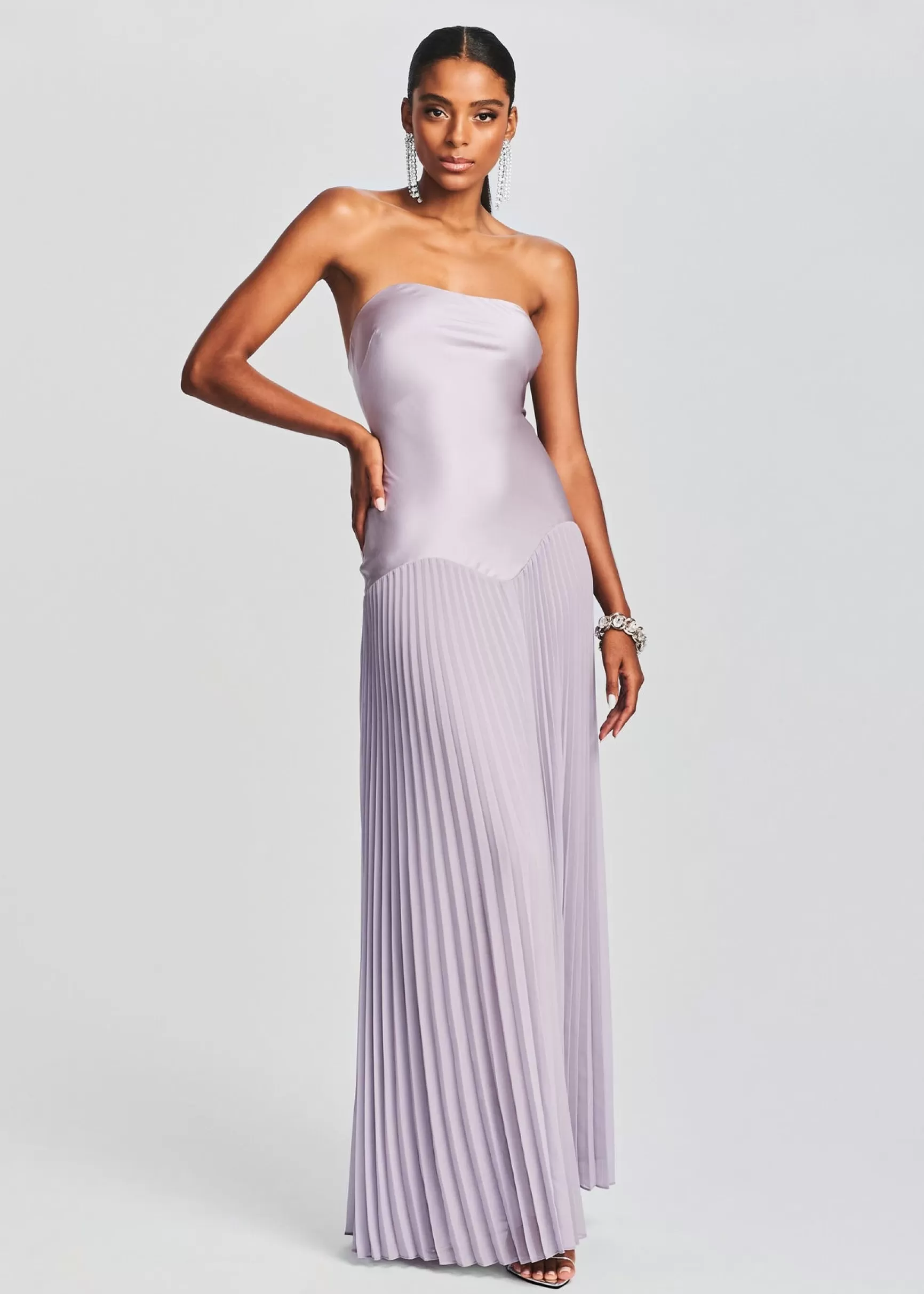 Guest Of*Retrofete Genevieve Silk Dress Mink Grey