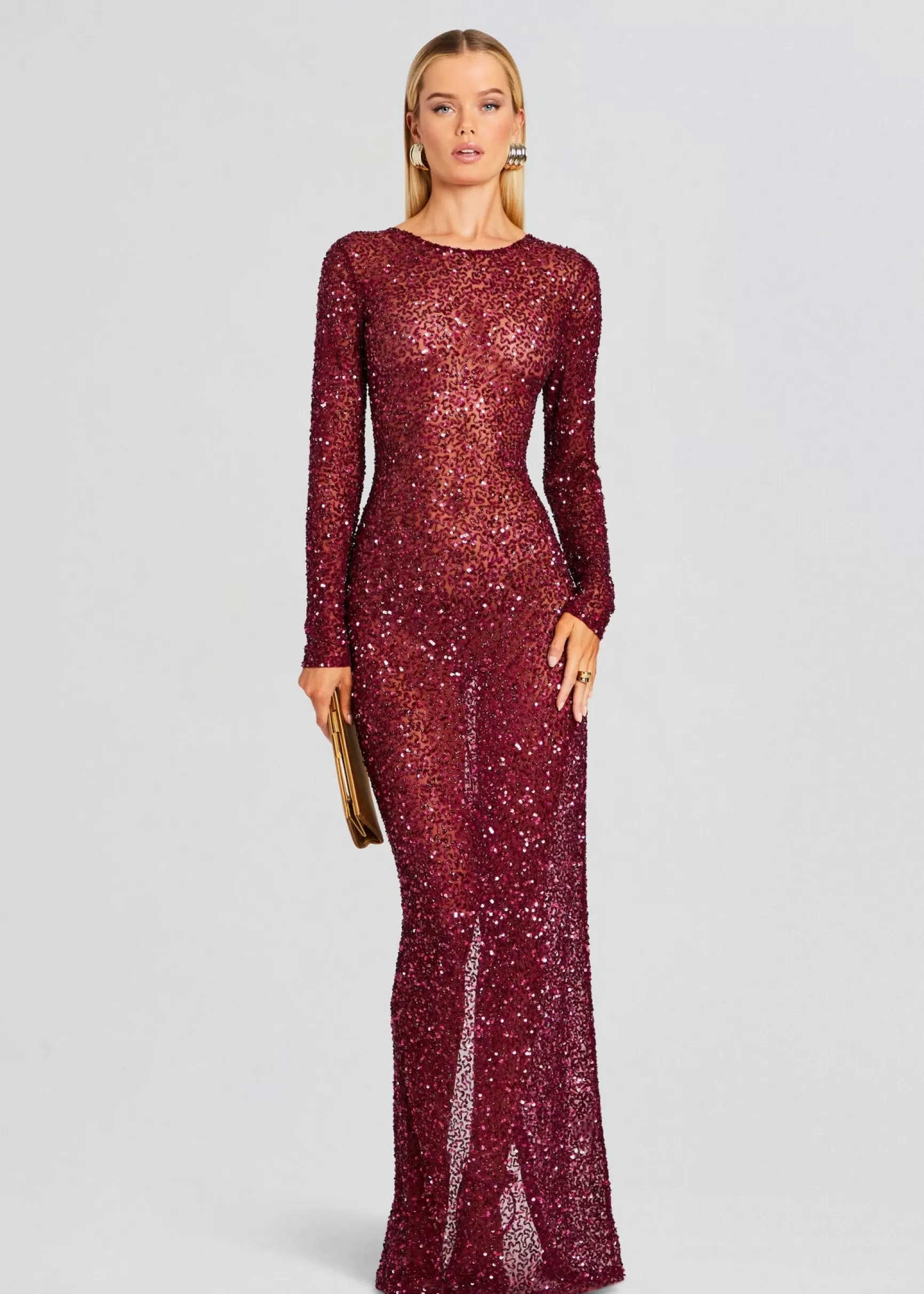 Gowns*Retrofete Heidi Sequin Dress Merlot