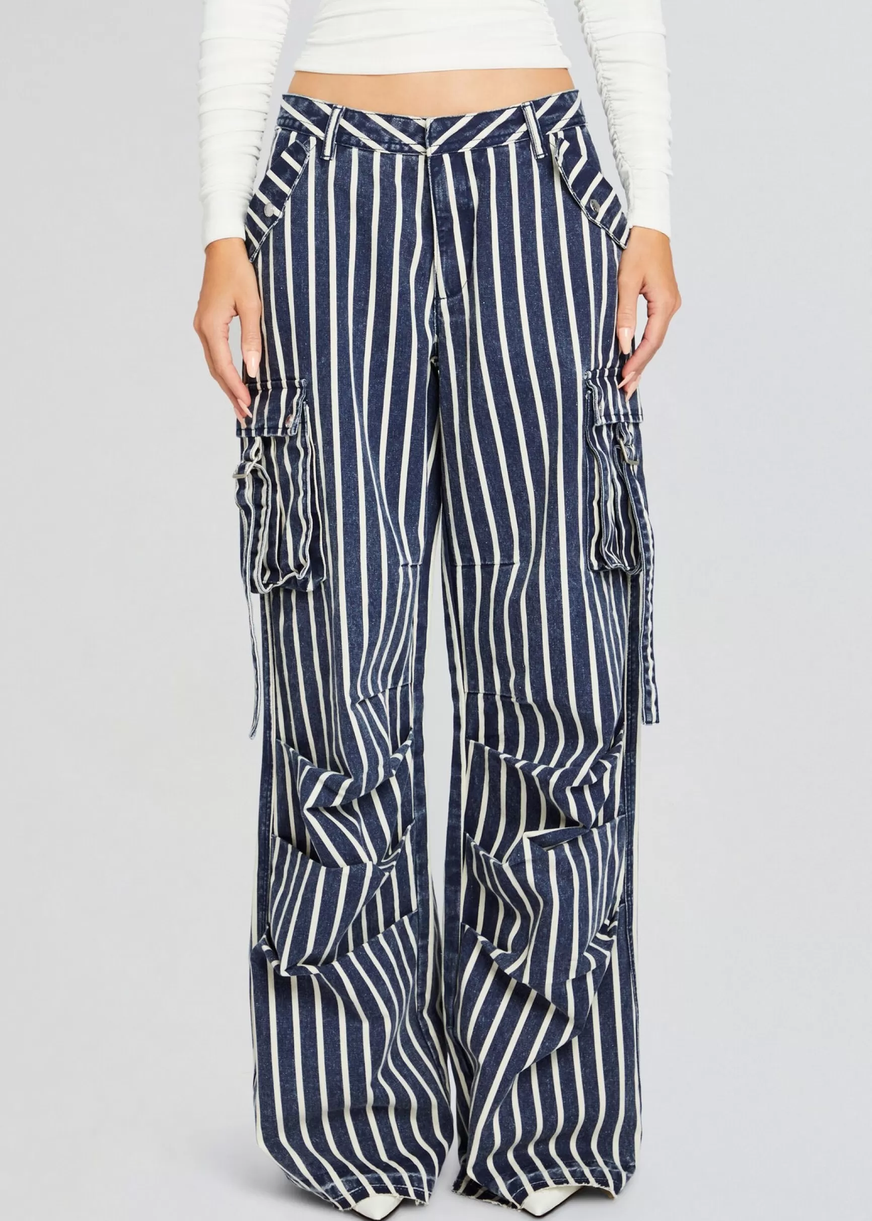 Bottoms*Retrofete Jane Cargo Pant Navy Stripe