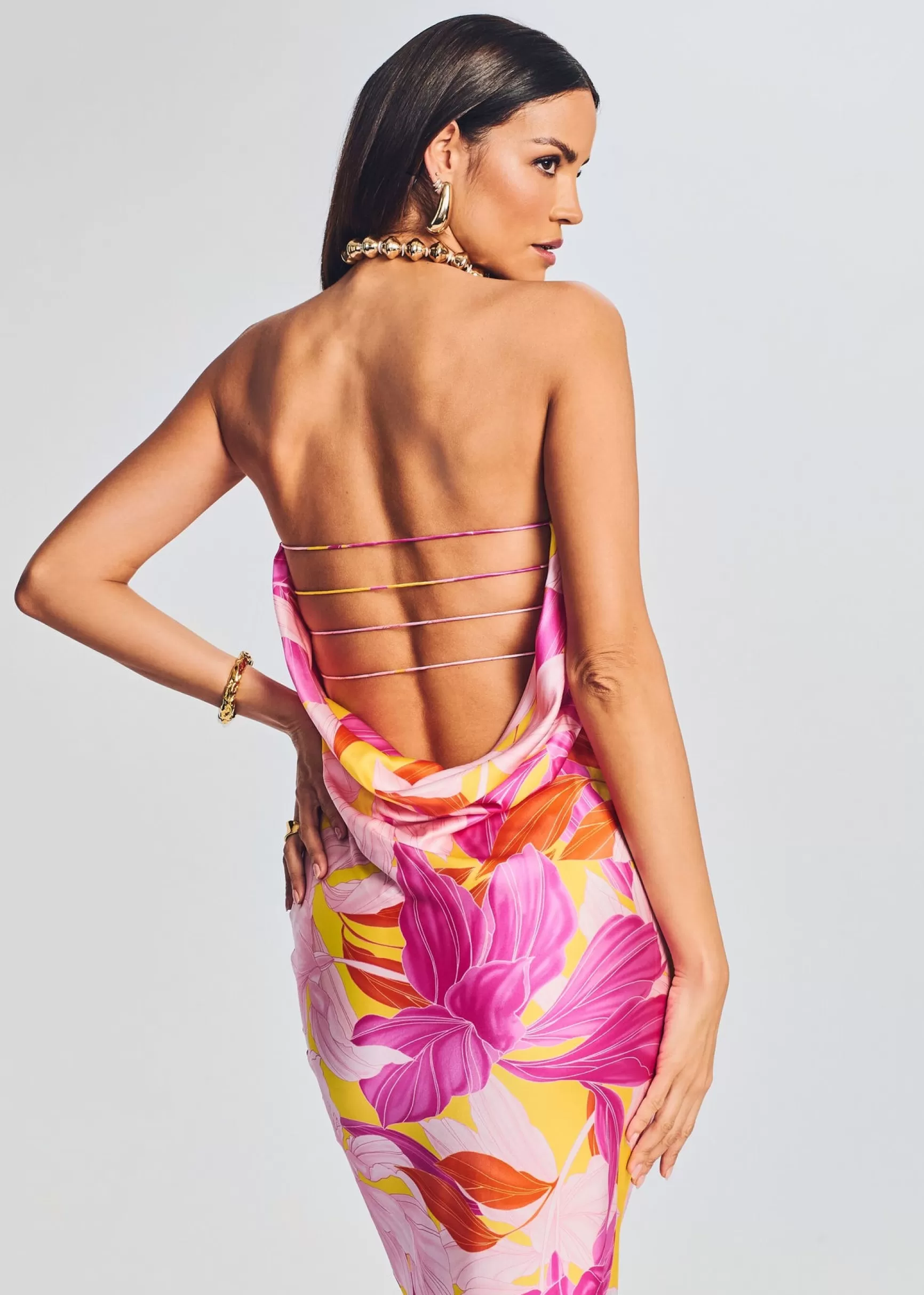 Gowns*Retrofete Keaton Silk Dress Botanical Floral