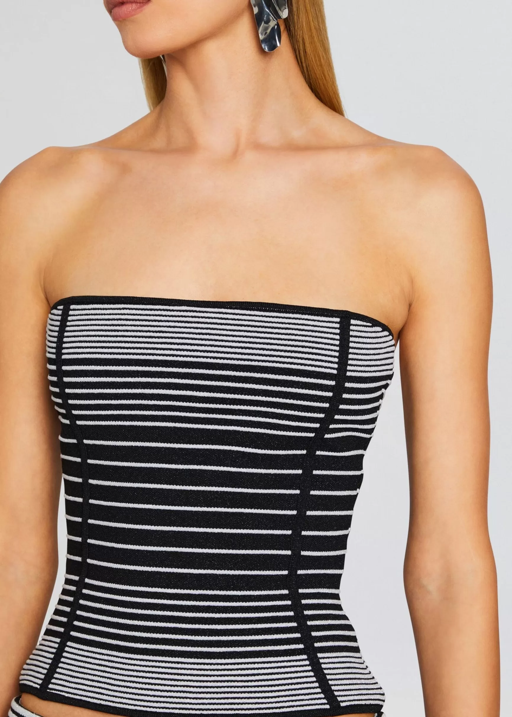 Resort '24*Retrofete Lise Top Metallic Black/Silv