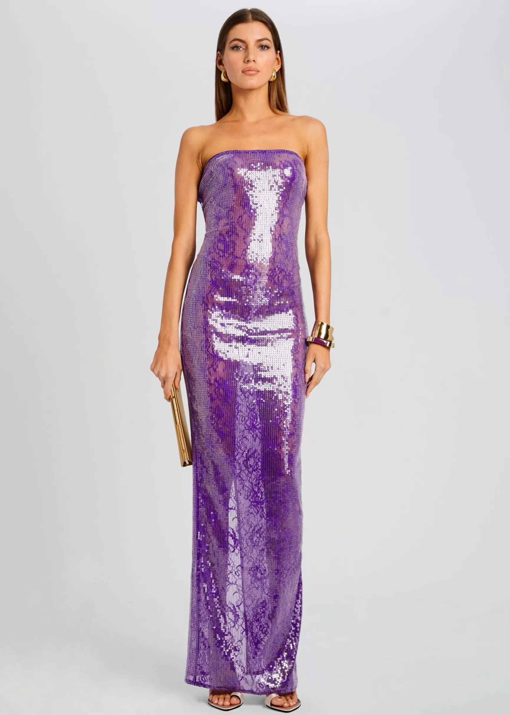 RETROFÊTE*Retrofete Lucia Sequin Lace Dress Amethyst