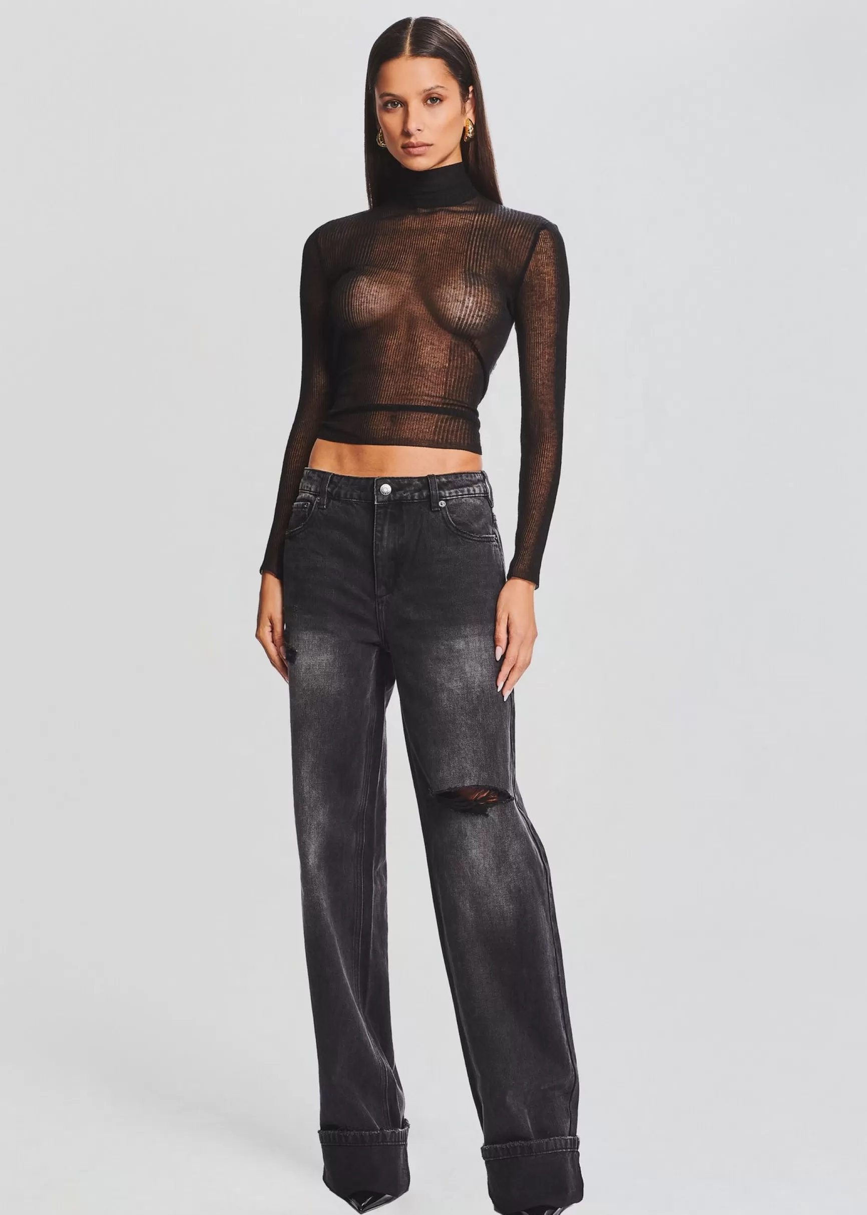 Bottoms*Retrofete Margot Cuffed Boyfriend Jean Midnight