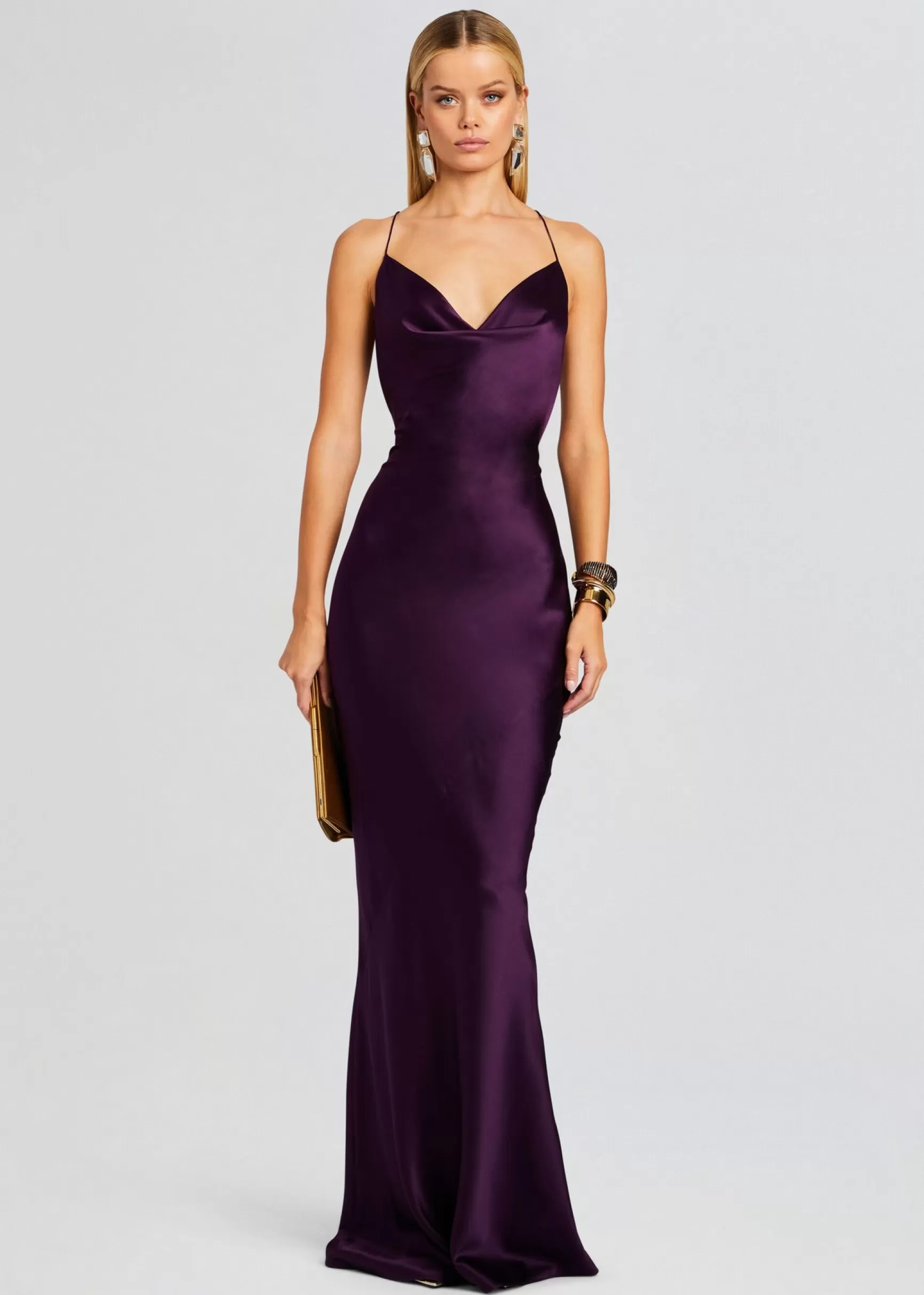 Gowns*Retrofete Massimo Silk Gown Eggplant