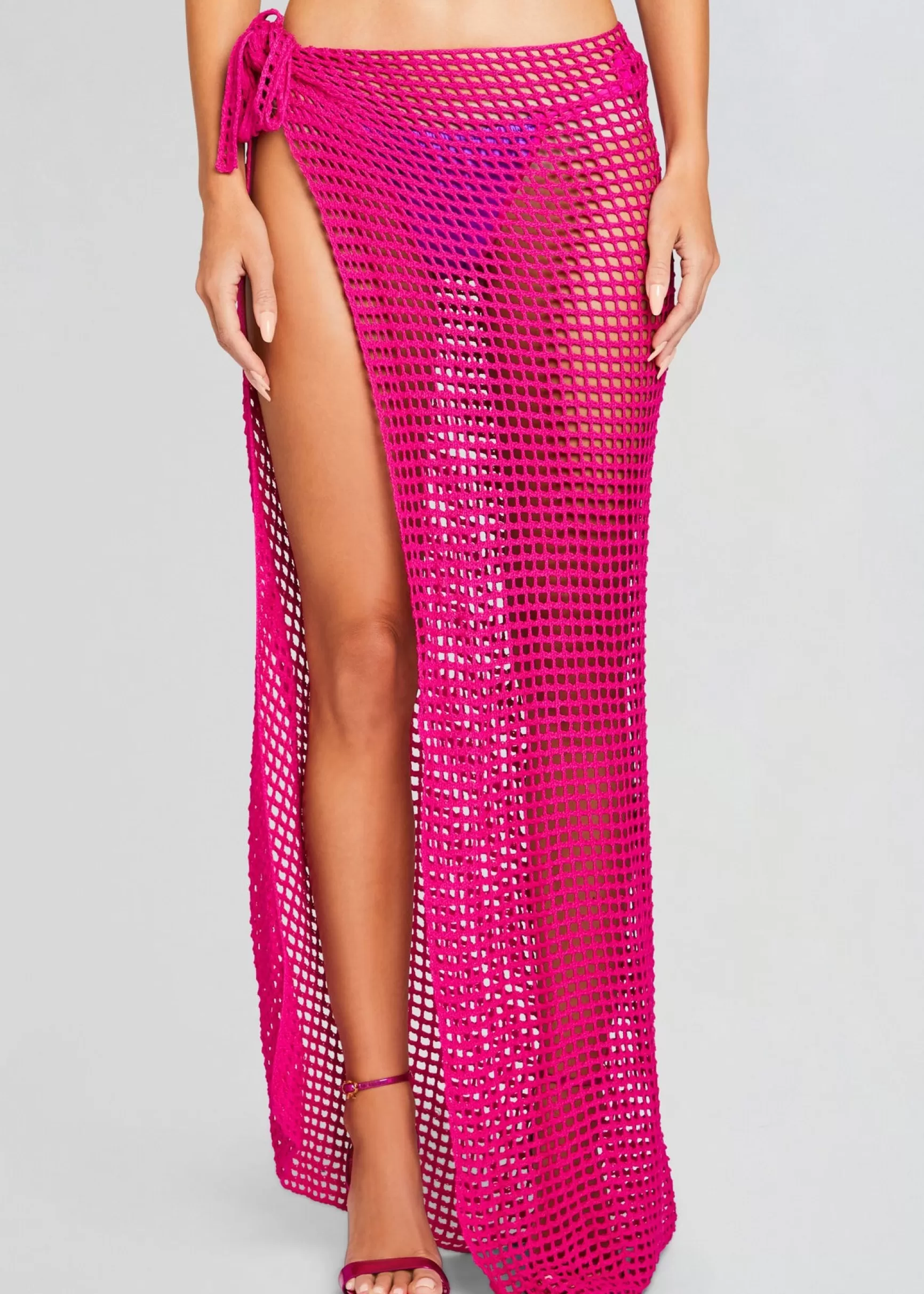 Swim*Retrofete Midi Net Sarong Hot Pink