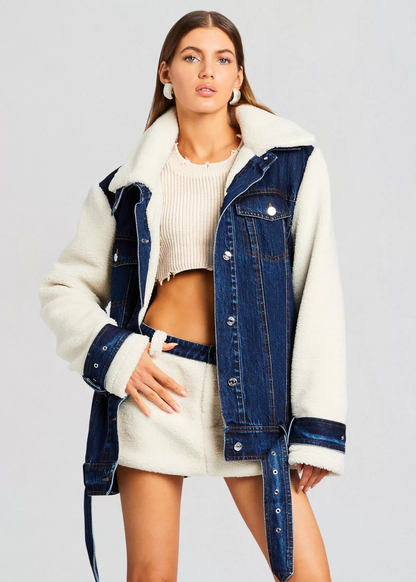 Jackets*Retrofete Mink Teddy Denim Jacket Deep Sea