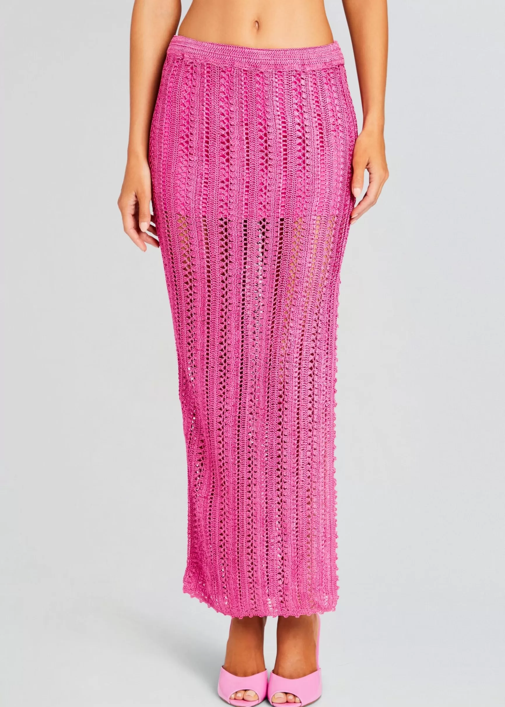Spring Knits*Retrofete Sandy Crochet Skirt Malibu Pink