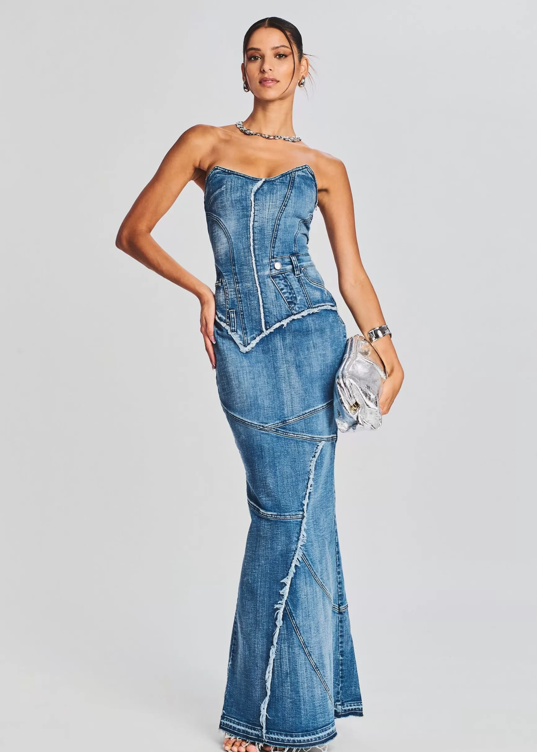 RETROFÊTE*Retrofete Tamara Denim Dress Sea
