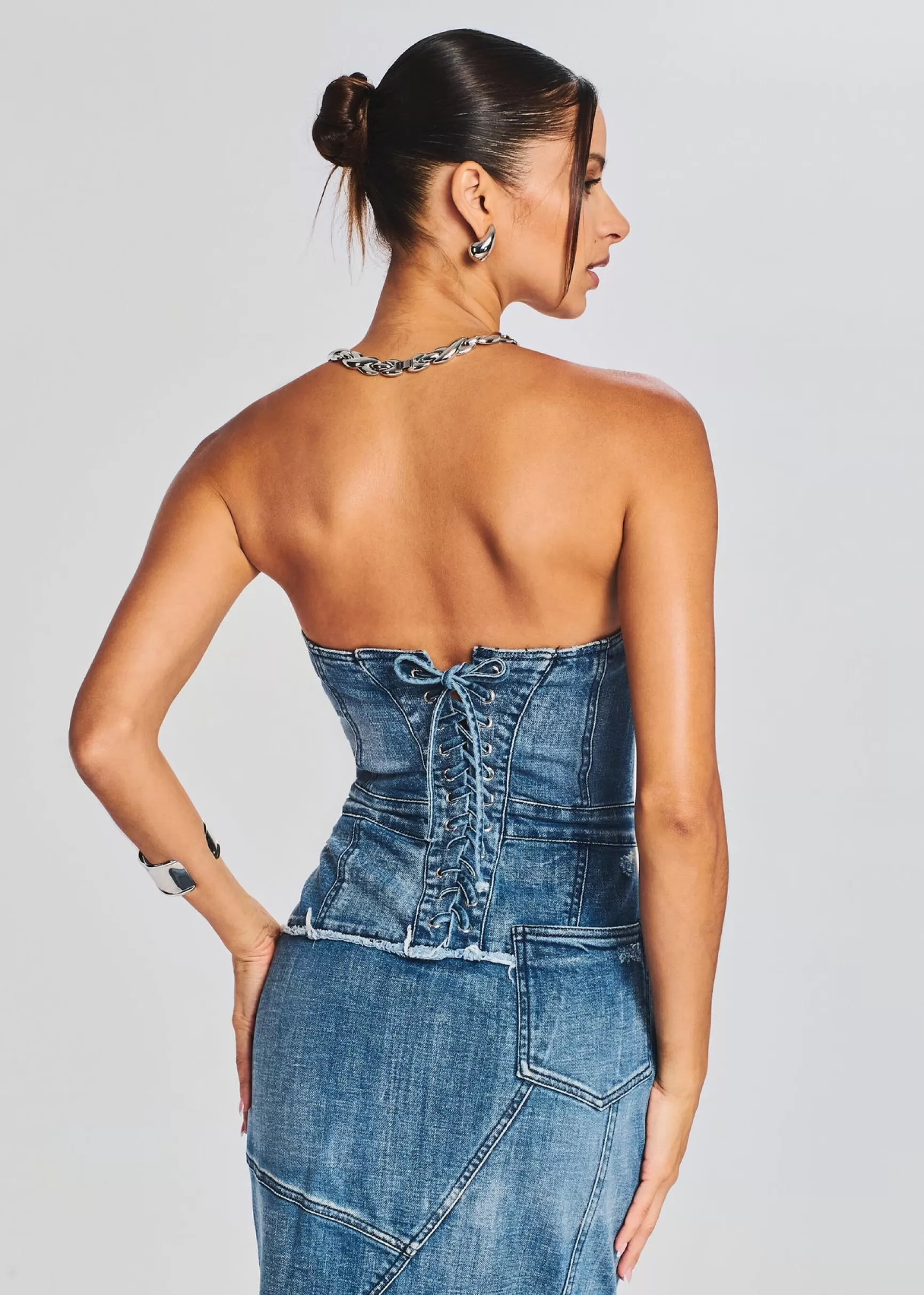 RETROFÊTE*Retrofete Tamara Denim Dress Sea