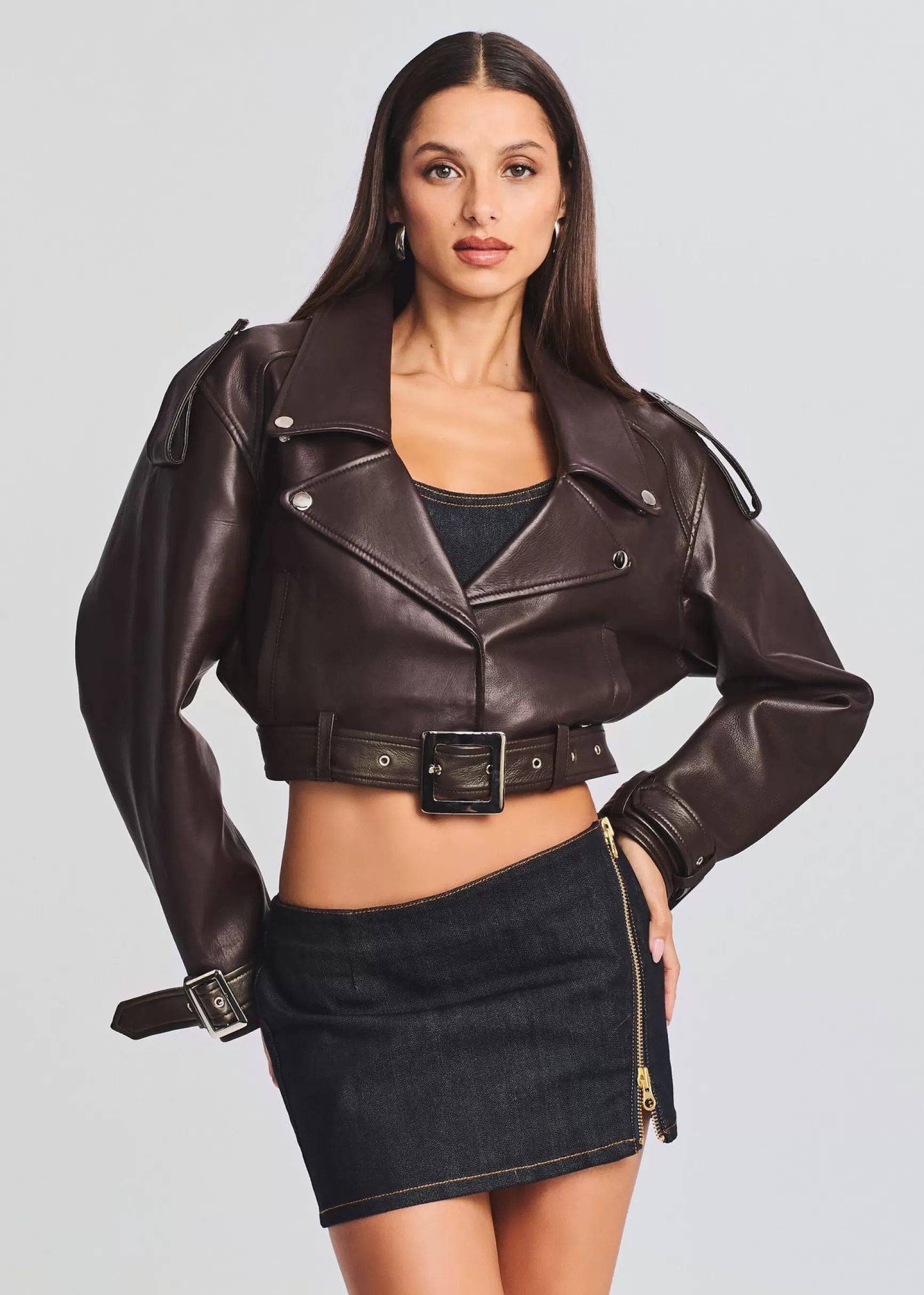 Jackets*Retrofete Victoria Leather Jacket Dark Chocolate