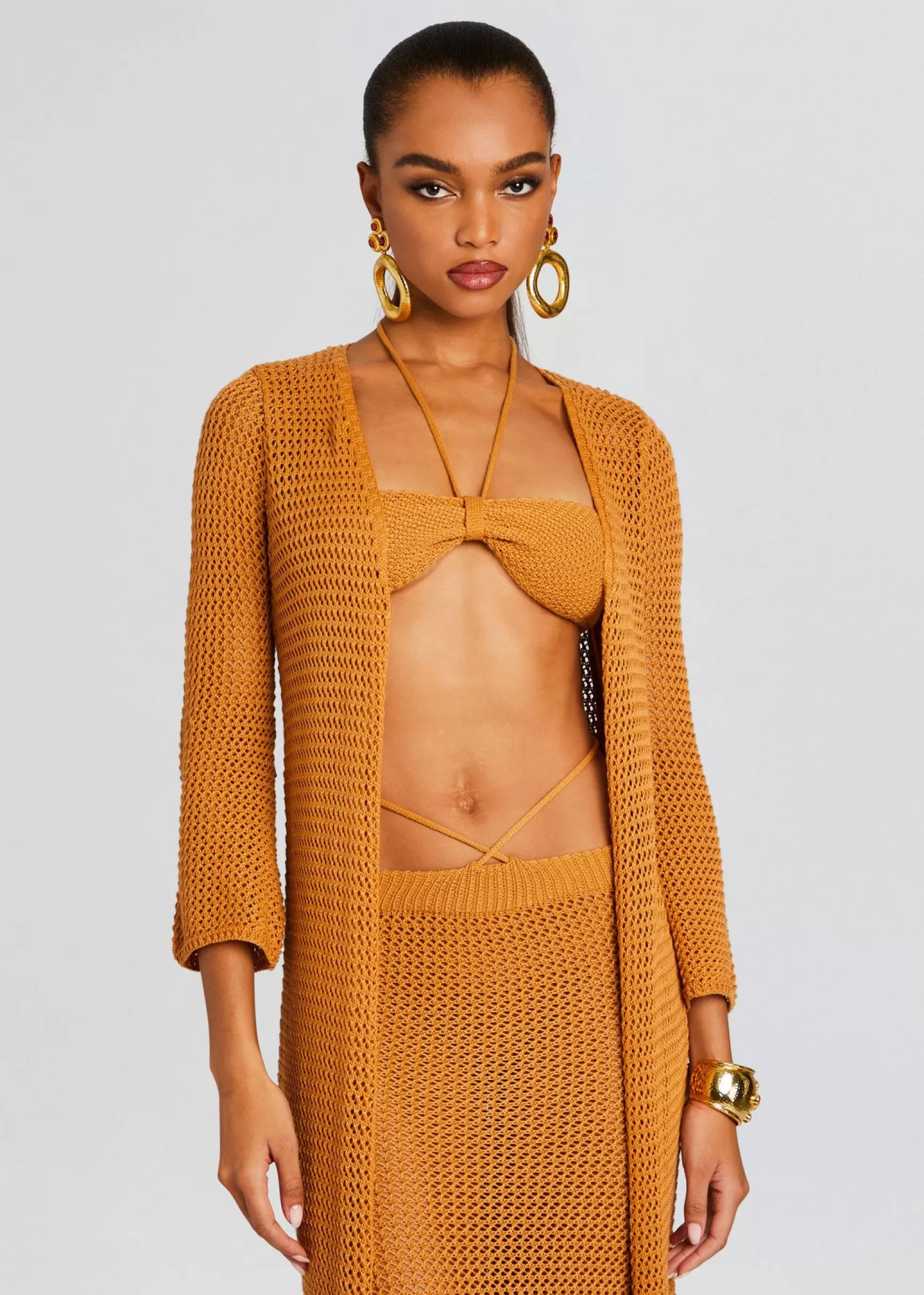 Swim*Retrofete Viola Long Cover Up Tobacco