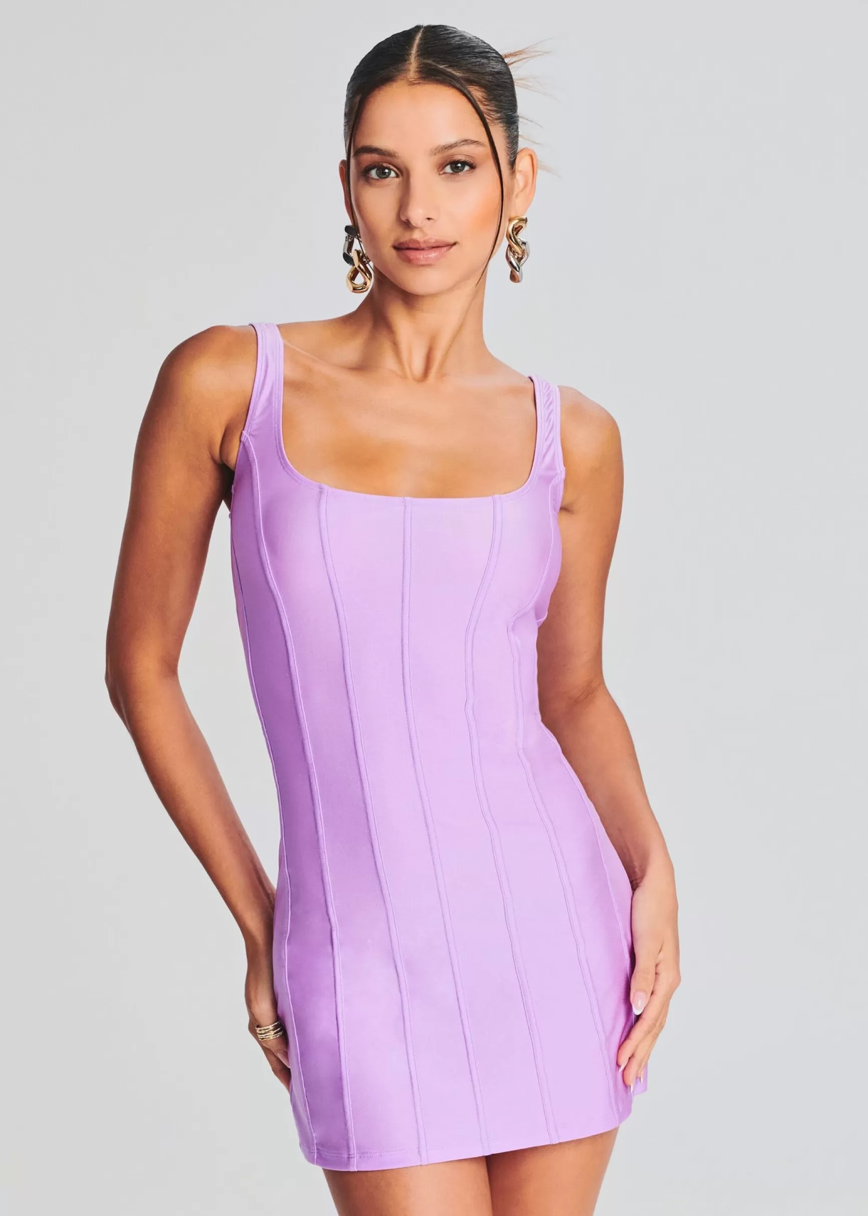 Dresses*Retrofete Zoe Lycra Mini Dress Lilac Purple